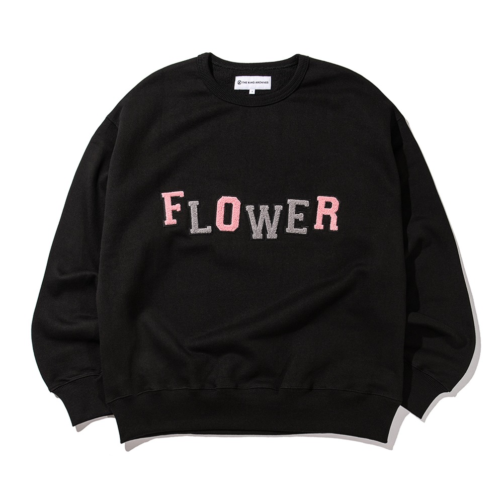 [킹아카이브]Flower Sweatshirt -Black