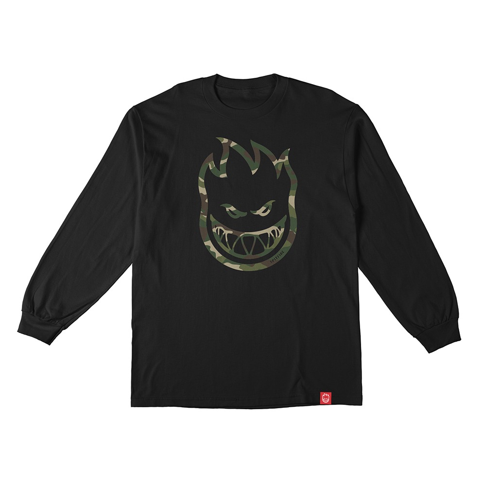 [스핏파이어] BIGHEAD OUTLINE FILL L/S T-Shirt - BLACK (FORREST CAMO Print) 52010001AD