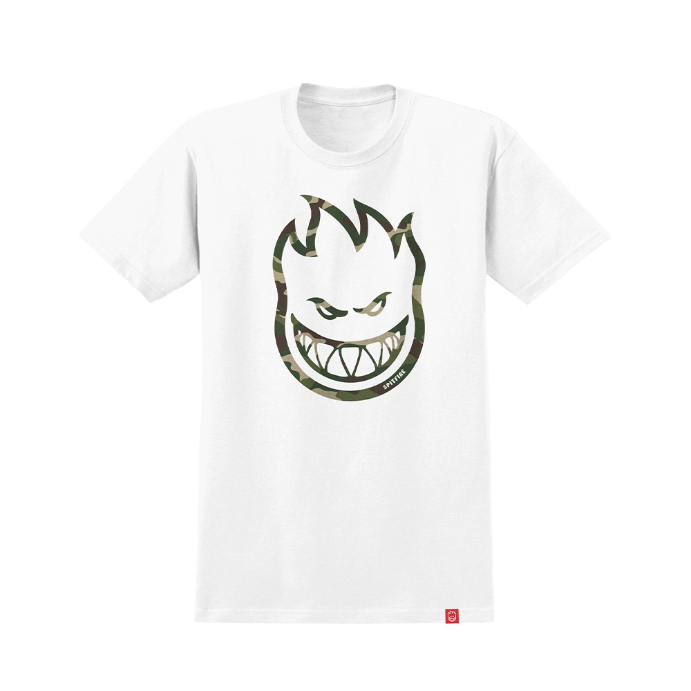 [스핏파이어] BIGHEAD OUTLINE FILL S/S T-Shirt - WHITE (FORREST CAMO Print) 51010001IG