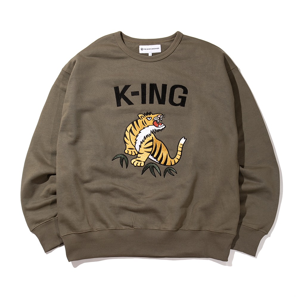 [킹아카이브] Tiger Sweatshirt -Khaki