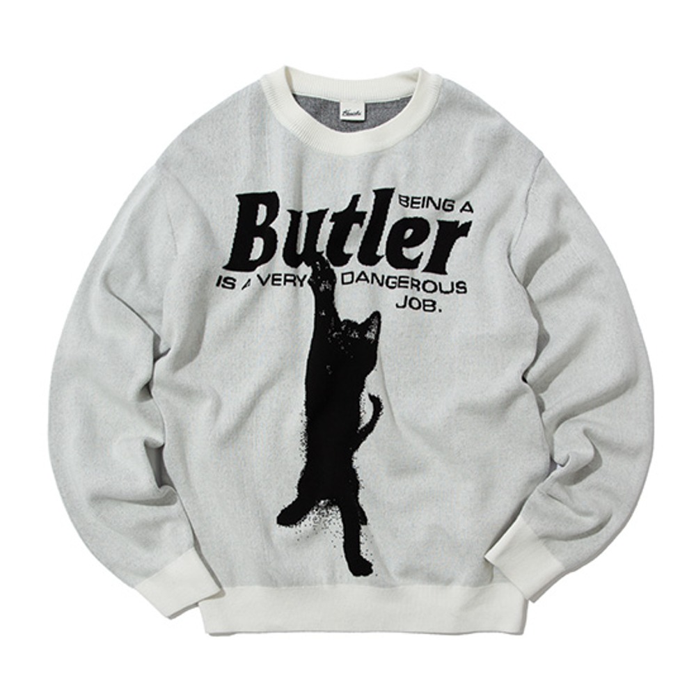 [크루치] CAT BUTLER Knit Sweater (WHITE)
