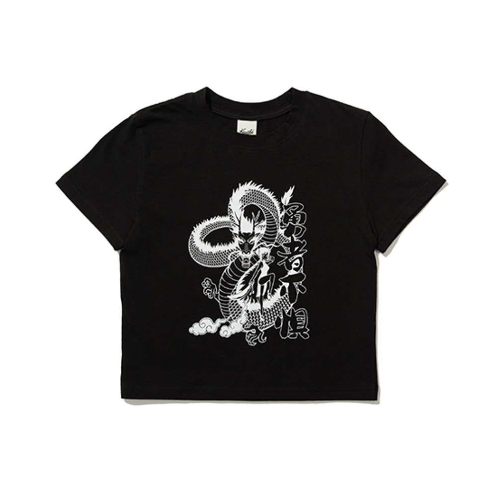 [크루치]  DRAGON  Crop T-Shirt (BLACK)